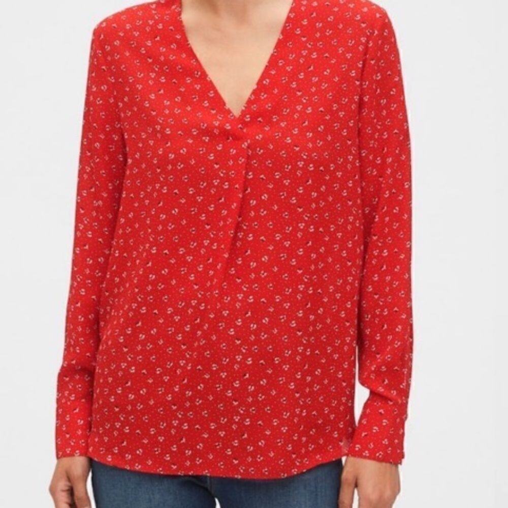 BANANA REPUBLIC | Drapey Floral Blouse D113